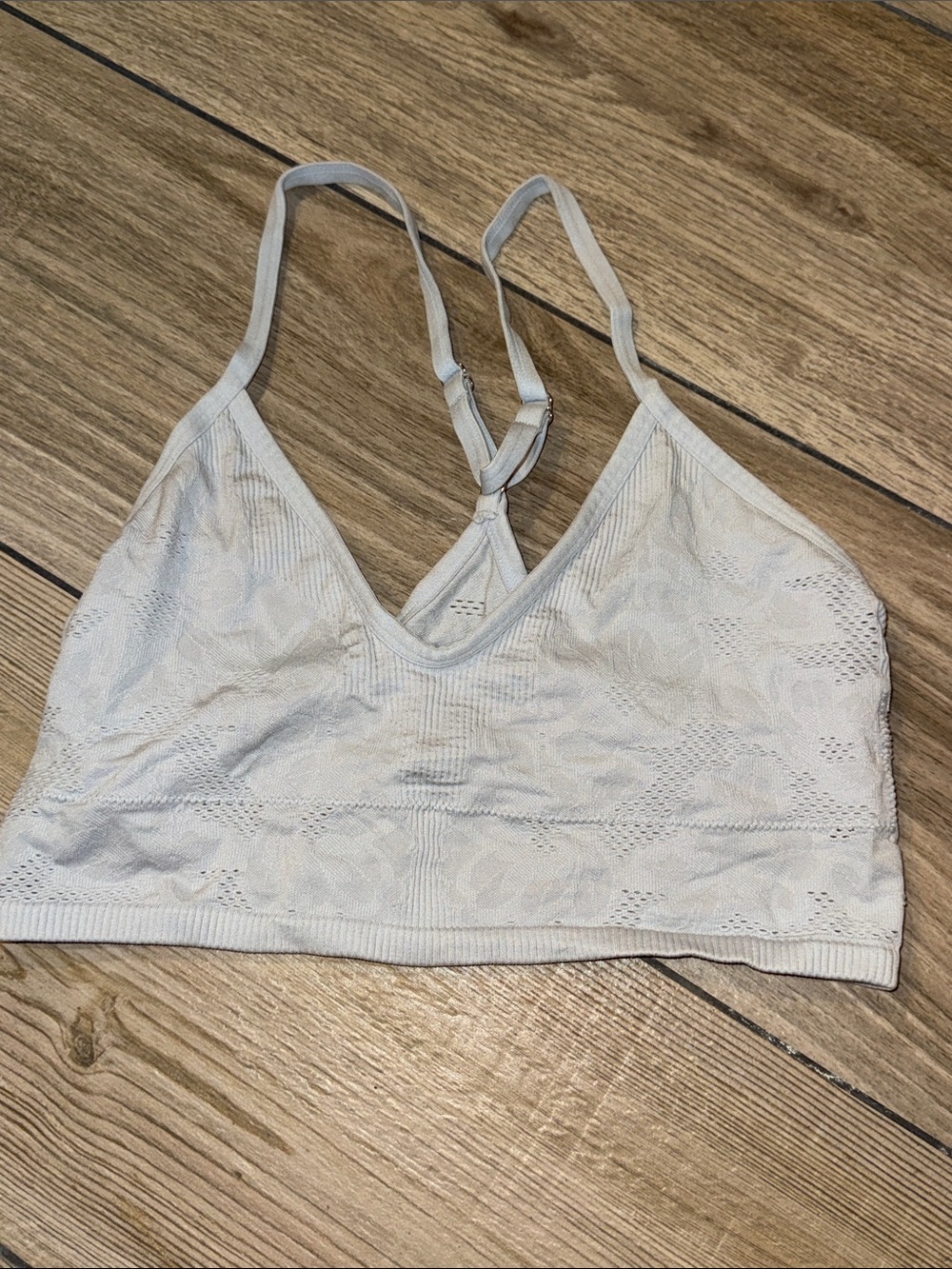 aerie Light blue Seamless Lace-Textured Bralette